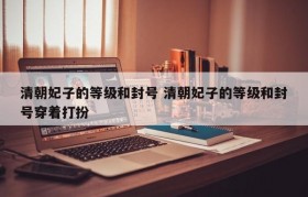 清朝妃子的等级和封号 清朝妃子的等级和封号穿着打扮