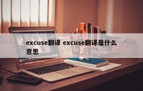 excuse翻译 excuse翻译是什么意思