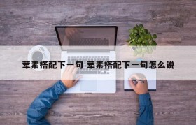 荤素搭配下一句 荤素搭配下一句怎么说