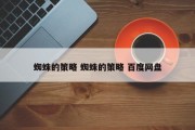 蜘蛛的策略 蜘蛛的策略 百度网盘