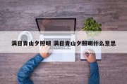 满目青山夕照明 满目青山夕照明什么意思